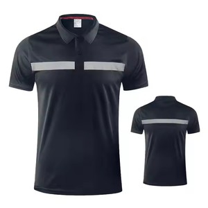 定制快干纯色反光条马球衫工作服透气男士宽松短袖马球衫 - Product Image 2