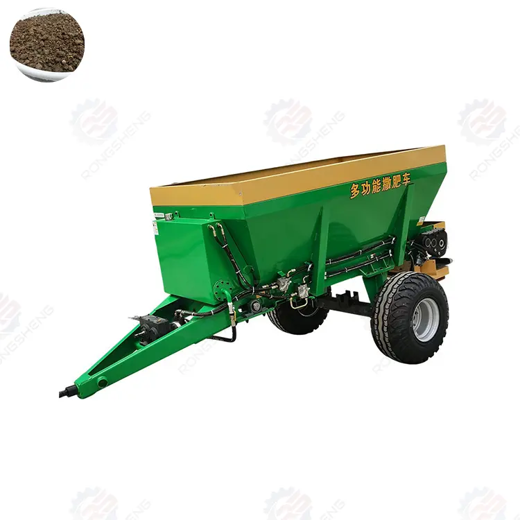 Tracteur traîné engrais organique granulaire fumier compost chaux boue épandeur de bouse de vache pour tracteur 80-120 HP