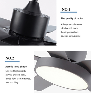 Động Cơ Đồng Năm Cánh Quạt Abs Quạt Đèn Chùm Trần Led Trang Trí Trong Nhà Thiết Kế Đơn Giản Điều Khiển Từ Xa Với - Product Image 4