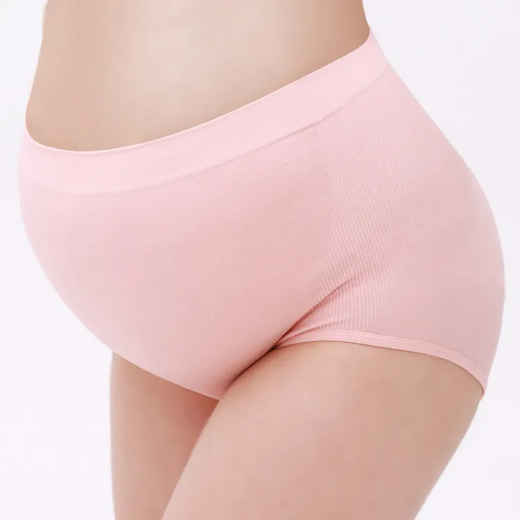 Logo personnalisé en gros confort doux taille haute maternité grande taille femmes enceintes culottes sous-vêtements sans couture pour femme