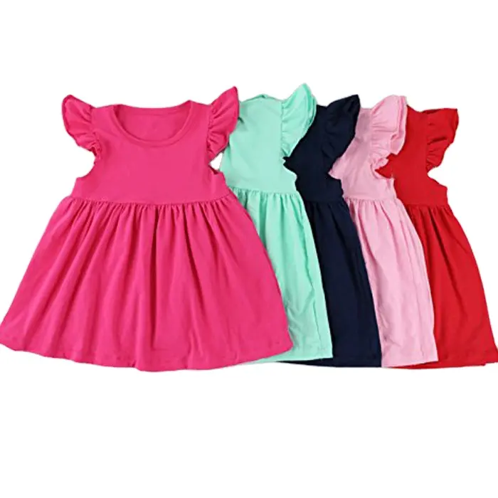 Unique baby girl names images princess smocked flutter sleeve tunic dress party wholesale swing tunic tops dress