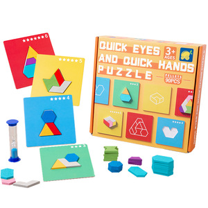 Rompecabezas de desafío Gemmetry de madera Interacción entre padres e hijos Juego de mesa creativo Forma Rompecabezas de batalla a juego - Product Image 1