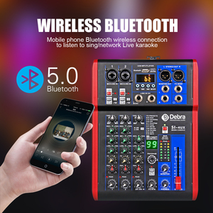 Mezclador de Audio profesional de 4 canales, interfaz de Audio, consola DJ, controlador de mezcla - Product Image 3