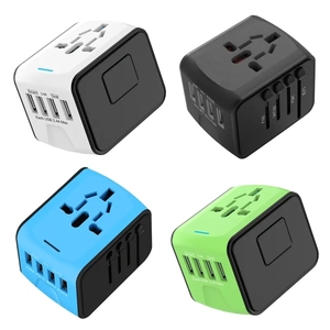 3 USB 1 tip-c portu ile evrensel seyahat adaptörü abd ab İngiltere AU tak cep telefonu duvar şarj hızlı şarj blok şarj - Product Image 2