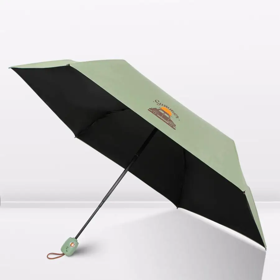 Paraguas personalizado con impresión de lluvia, protección uv, venta al por mayor