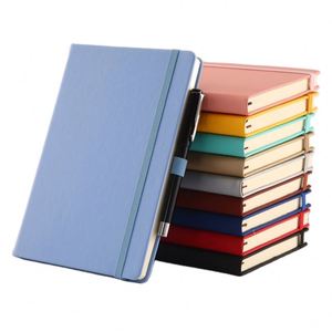 Cuaderno A5 con logotipo personalizado al por mayor, portalápices con correa elástica, cuaderno de PU con logotipo impreso, diario, Bloc de notas, cuaderno de cuero PU