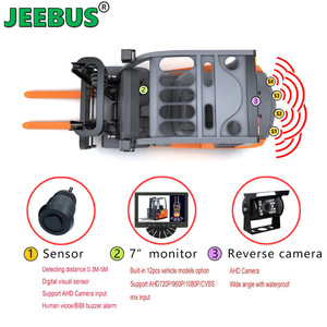 JEEBUS Parktronic 4pcs停车传感器7英寸监控系统，带校车倒车倒车摄像头 - Product Image 6