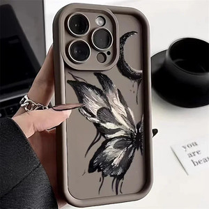 เคสซิลิโคนนิ่มลายผีเสื้อเคสสมาร์ทโฟนสำหรับ iPhone X 11 12 13 14 PRO MAX 15สำหรับ Apple และ Samsung - Product Image 3