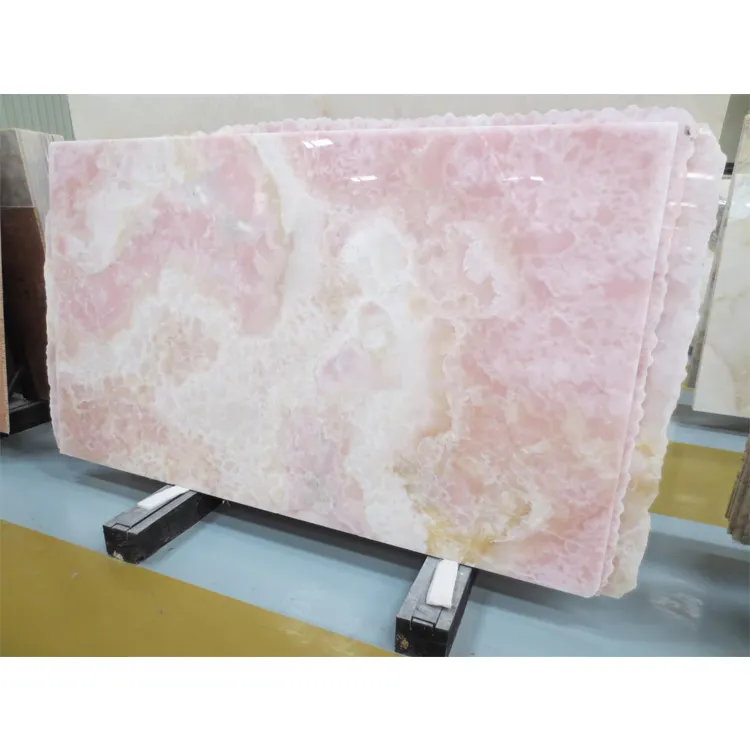 Schöner rosa Onyx für Stein marmorplatte Arbeits platte Tischplatte