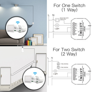 ミニWiFi RF433スマートライトスイッチ、プッシュロッカースイッチソケット用の簡単なペアリング2ウェイMOES、Tuya Smartlife APPリモコン - Product Image 5