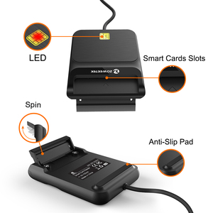 ZOWEETEK共通アクセスカードリーダーUSBチップカードリーダーEMV CAC ID IC SIM SIS ATMデビットバンククレジットカードリーダー - Product Image 5