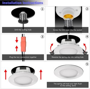 Smart Recessed Light <strong>4</strong> Inch Multicolorred Dimmable by App CCT 9 <strong>Watts</strong> CRI80+ Group Control Music Sync BT Smart <strong>LED</strong> Downlight - Product Image 6