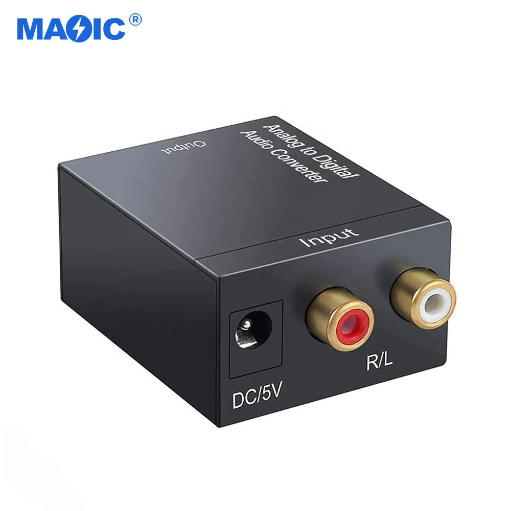 Adaptador de áudio óptico para conversor de áudio, r/l rca 3.5mm para digital coaxial toslink