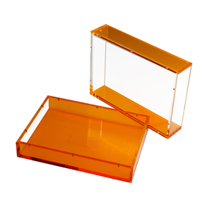 双层矩形储物定制印刷彩色亚克力托盘彩色塑料托盘带磁铁 - Product Image 2