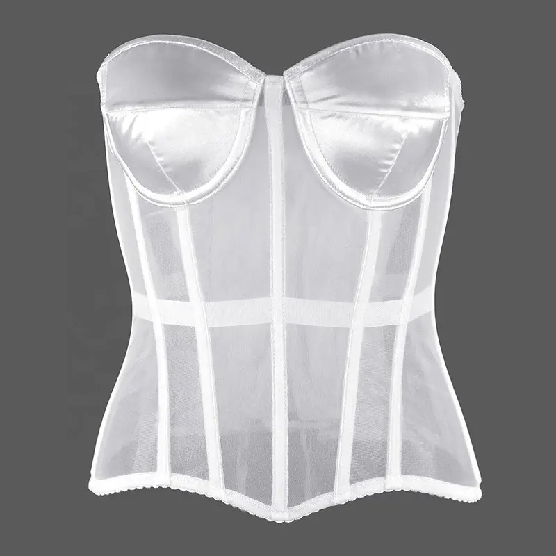 Re Mcgreen star di vendita calda da donna sexy lingerie corsetto alla moda con lische di pesce in raso con cinturino in pizzo tinta unita canotte