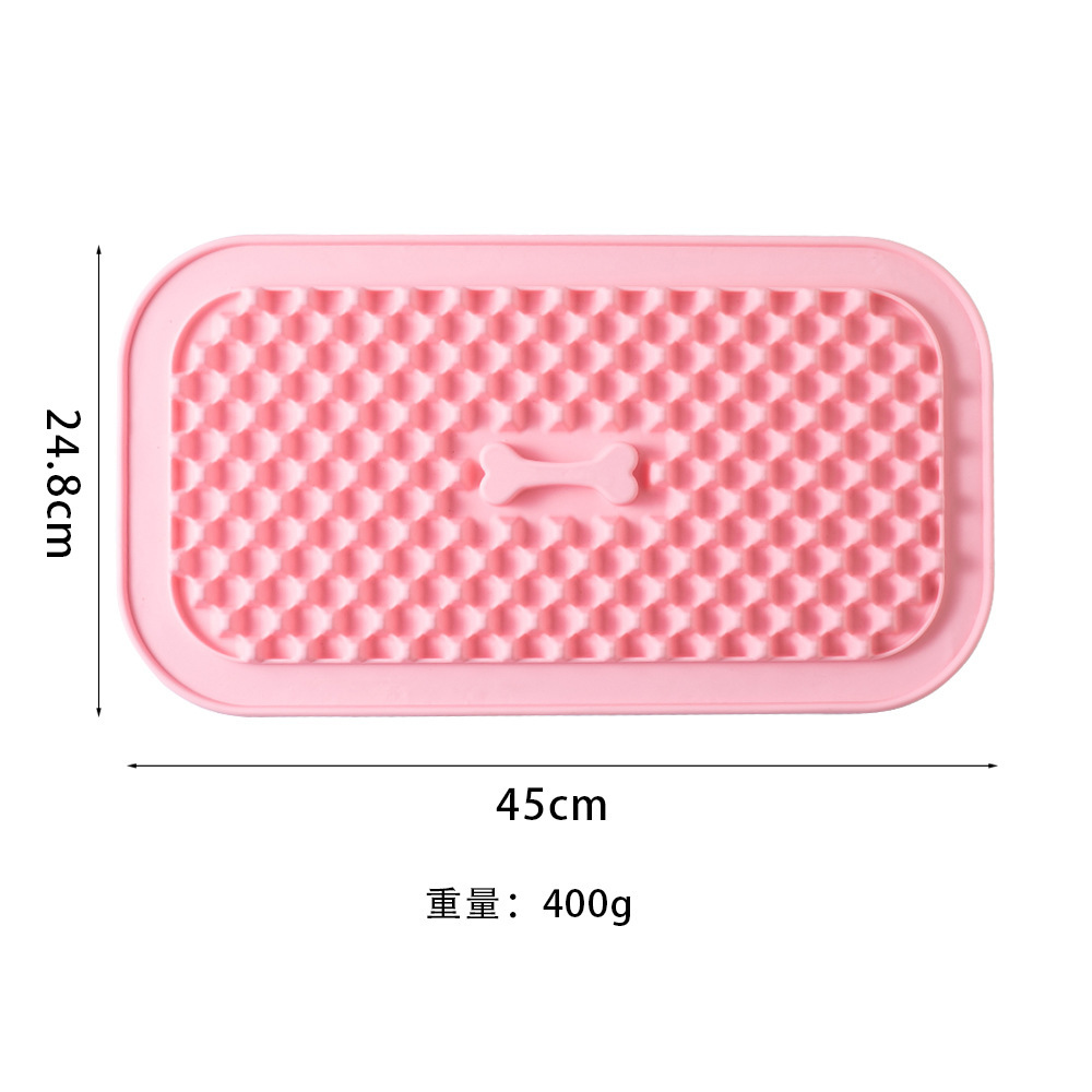 Tapis d'alimentation lente rainuré en silicone (Rose)