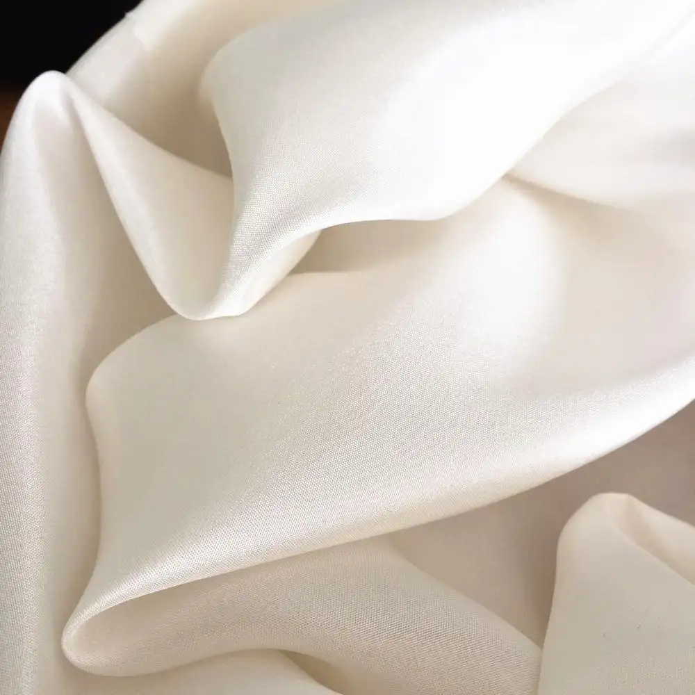 Fábrica PFD sin teñir blanco blanqueado 100% buena calidad pura Habotai seda Habutai tela para forro de ropa