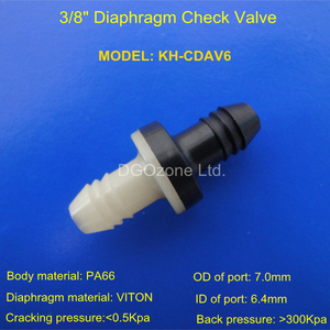 3/8 ''nhỏ PA66 cơ thể Silicone màng kiểm tra Van hướng dẫn sử dụng điện không trở lại kiểm tra van khí chung nhựa kiểm tra van - Product Image 3