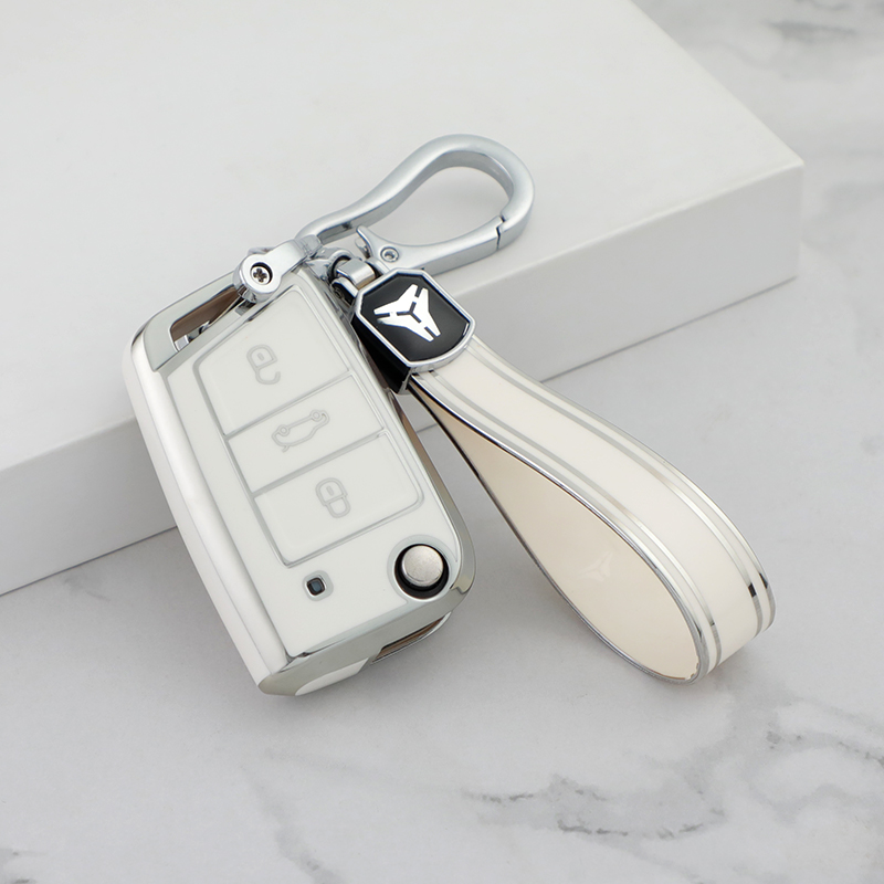 3 Button White + Keychain