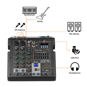 Biner B4 portatile professionale di alta qualità a 4 canali integrato in 99 DSP digitale per la registrazione di computer mixer audio a 4 canali - Product Image 2