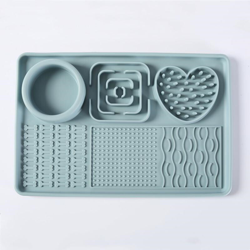 Grand tapis de slow food bleu pour animaux de compagnie