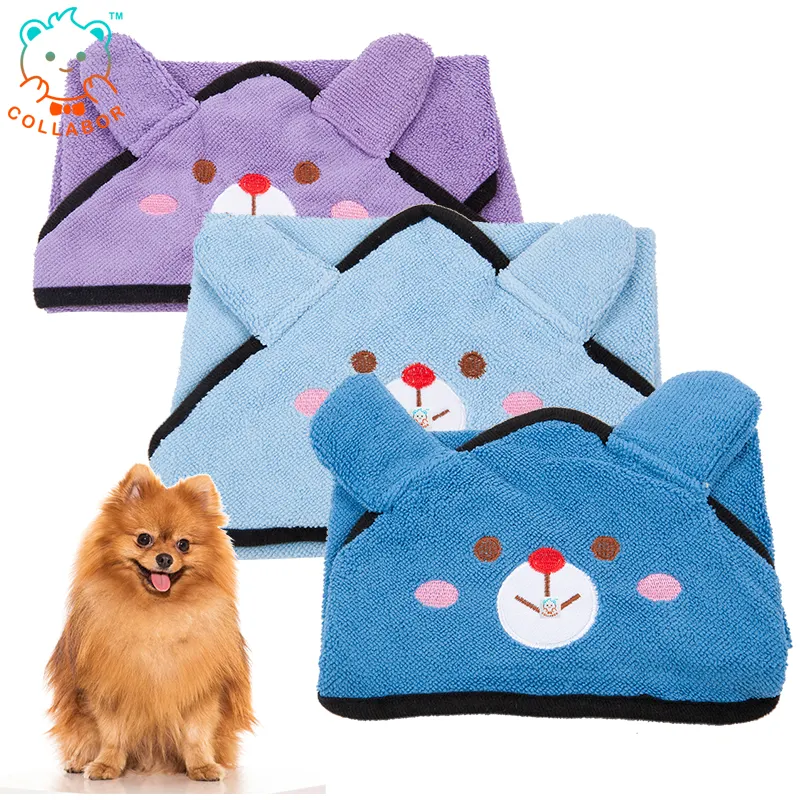 Colwork toalha para animais de estimação, super toalha para cachorro de yorkshire, atacado, logotipo personalizado, toalha confortável, toalha para animais de estimação