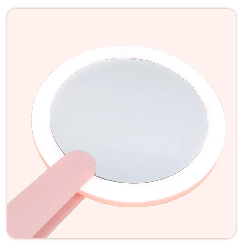 OEM Alta Qualidade Make Up Espelho Folding Led Iluminado Vanity Cute Pocket Travel Makeup Case Espelho Cosmético Com Led Light Mirror