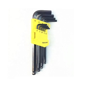 Gemi hazır 9 adet kısa kol top End alyan anahtarı takımı siyah oksit Allen tuşları endüstriyel sınıf metrik ölçüm sistemi - Product Image 1