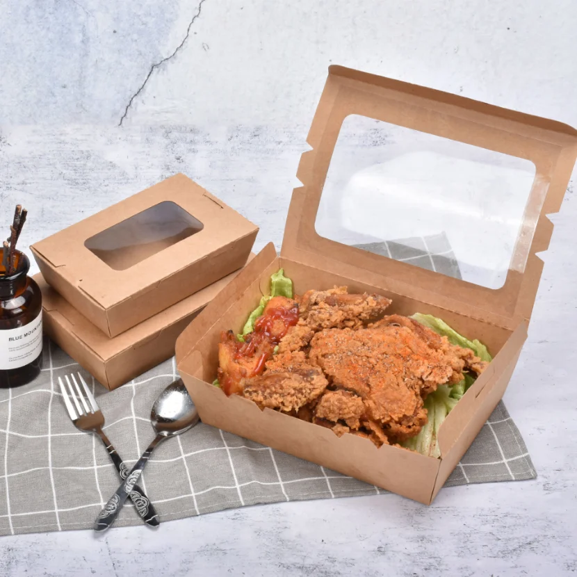paper packaging kraft paper box with window