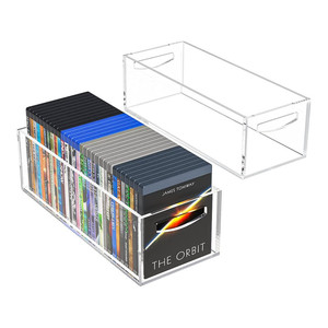 简单亚克力透明DVD/CD储物盒台式亚克力2包亚克力储物容器，用于小册子视频游戏盒 - Product Image 1