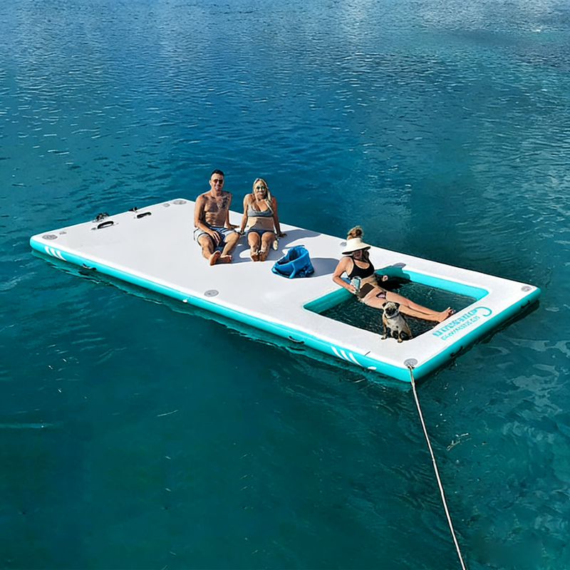 Planche flottante pour piscine en filet de loisirs blanc 4,5x2 m