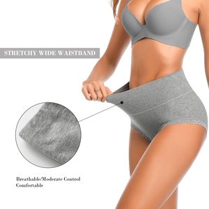 उच्च कमर महिला कपास फीता महिला अंडरवियर पैंटी प्लस आकार ठोस कई रंग अनुकूलन महिलाओं की पैंटी - Product Image 1