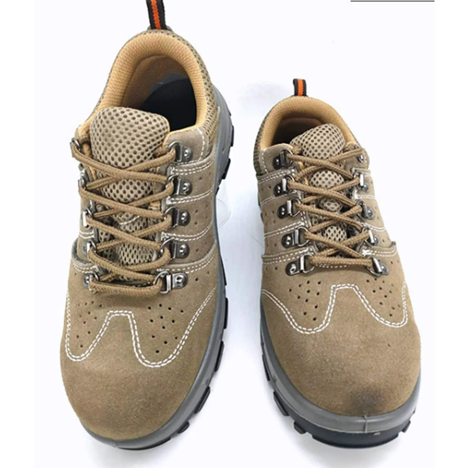 Botas de segurança para homens com biqueira de aço, calçado de segurança unissex personalizado para uso doméstico, com biqueira de dedo do pé, para trabalho de construção