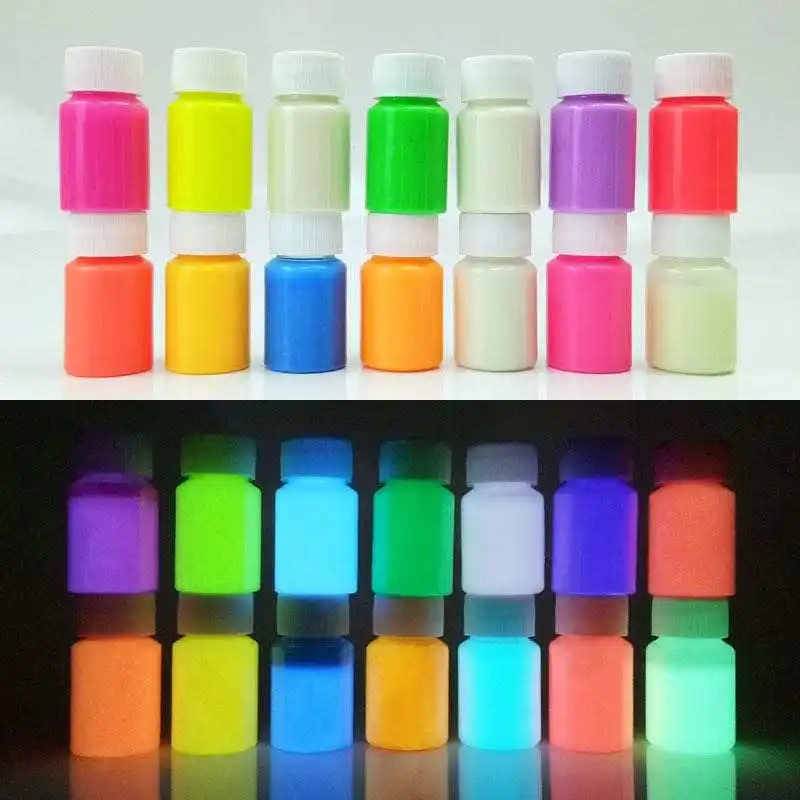 Precio de venta completo de fábrica de China, pigmento en polvo de mica fluorescente que brilla en la oscuridad, Color DE CARA luminoso de Halloween