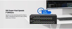 Nicht verwaltete 8-Port 10G RJ45-Netzwerk-Switches 8*10G Copper Base-T-Plug-and-Play-Option mit schneller Einrichtung Einfach zu bedienen Budget freundlich - Product Image 2