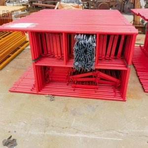 Andamio de acero galvanizado móvil de dos capas con marco tubular de escalera para almacenes y talleres - Product Image 2