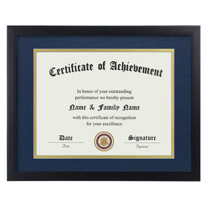 Homco 8.5x11 11x14 màu đen độ/tài liệu bằng tốt nghiệp khung với màu xanh và vàng Mat khung tùy chỉnh được thực hiện cho giấy chứng nhận/giải thưởng - Product Image 2