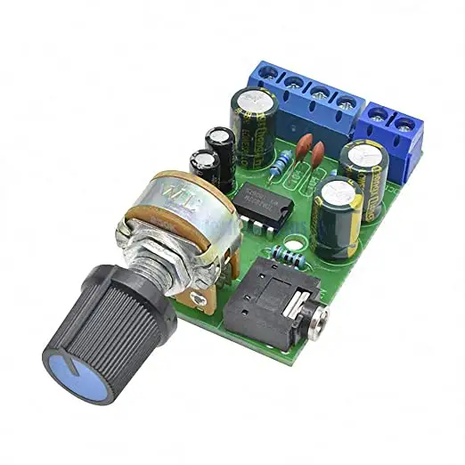 TDA282 TDA2822M Mini 2.0 Channel 2*1W Stereo Audio Power Amplifier Board DC 5V 12V CAR Volume Control Potentiometer Module