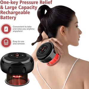 Elektrikli çukurluğu seti, akıllı kırmızı ışık elektrikli çukurluğu terapi makinesi ile 12 masaj ve 12 ısıtma modları kupa çekme makinesi - Product Image 5