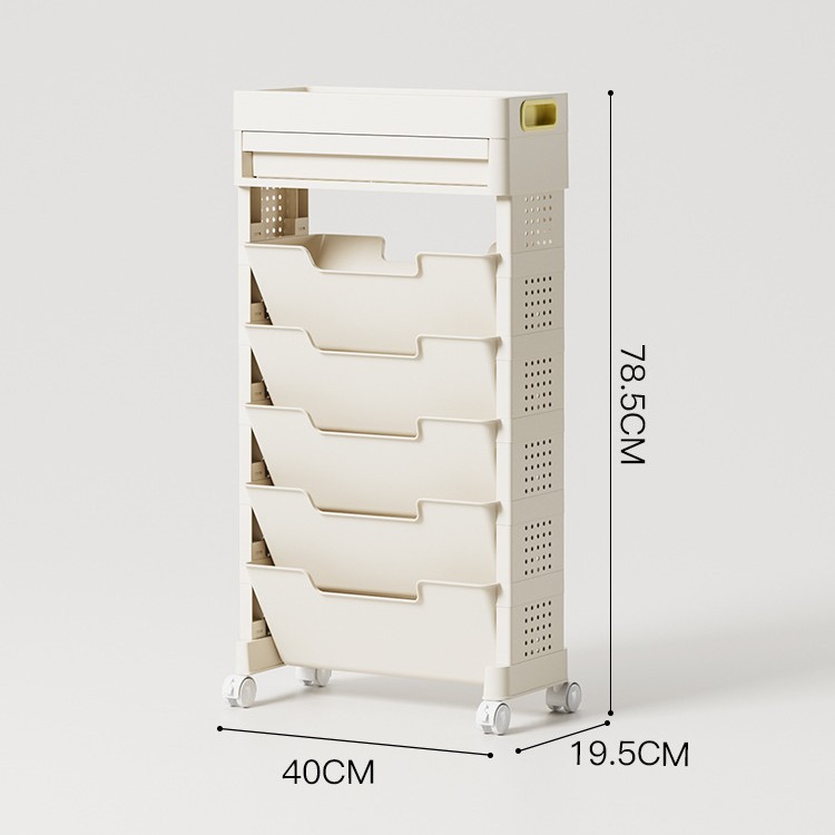 5-tier mobile model with drawers and wheels