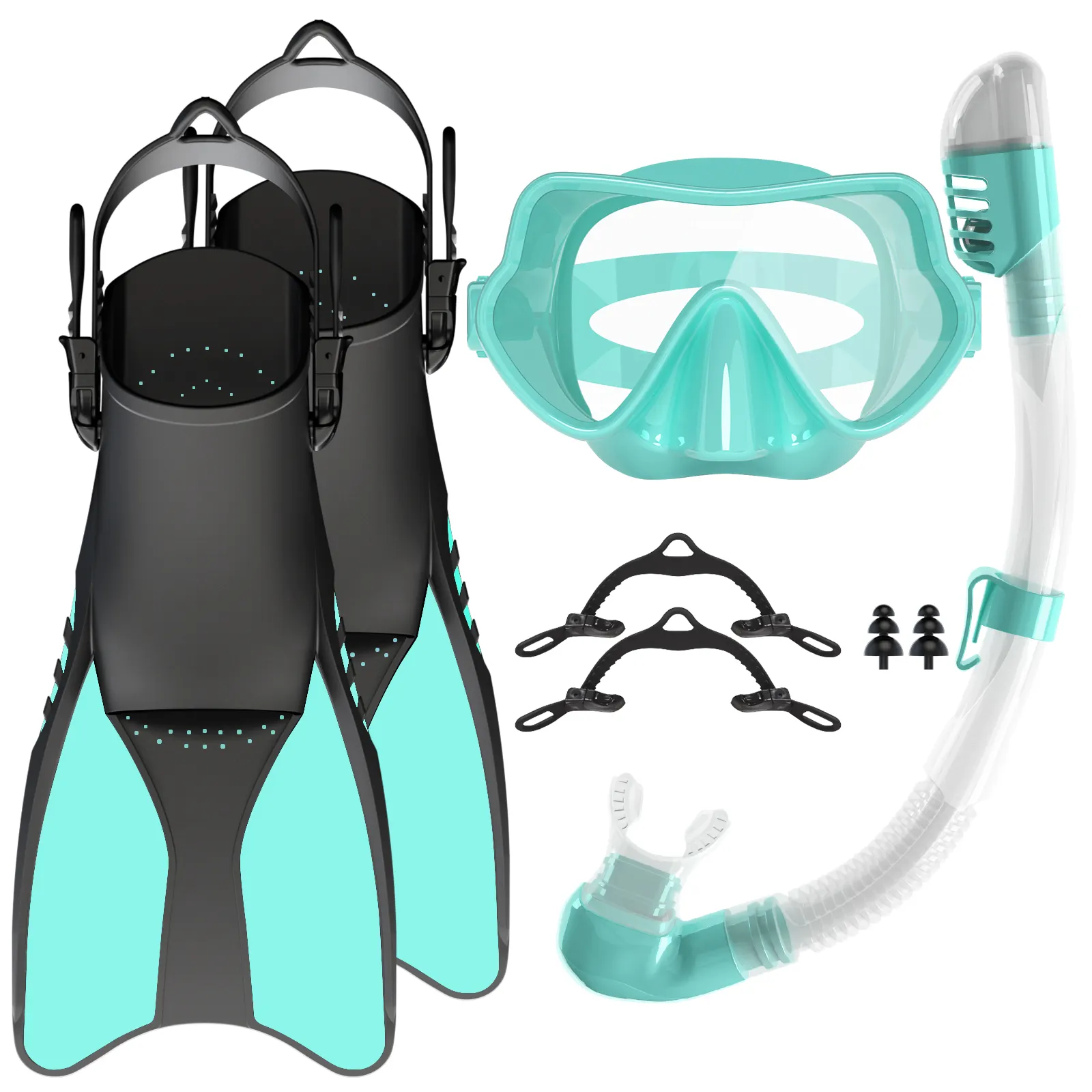 Cheap Price dive gear set frameless diving mask scuba snorkel fins set