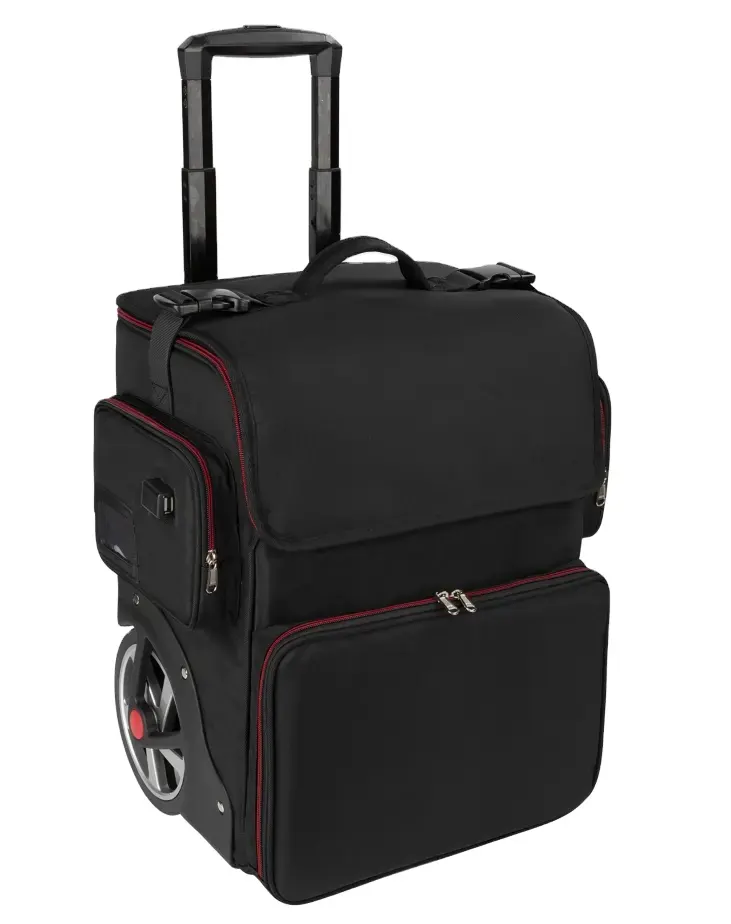 2 in 1 haddeleme büyük makyaj çantası seyahat kutulu araba kuaför çanta makyaj fırçası kılıf çanta ile özelleştirilmiş kese durumda