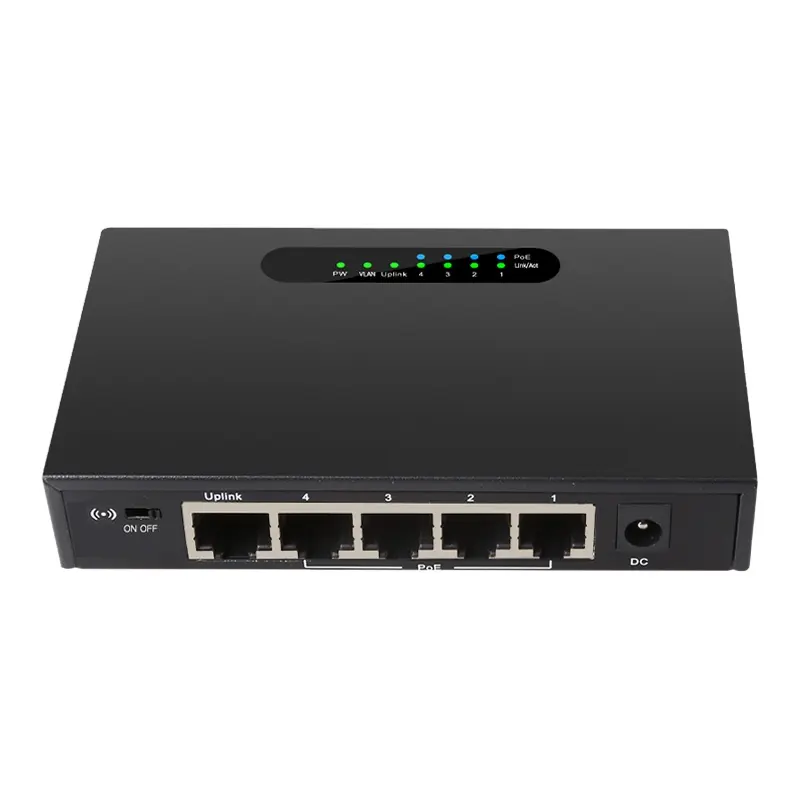 5 יציאת מלא Gigabit PoE מתג 4 יציאת 10/100/1000M Ethernet רכזת עבור IP מצלמה