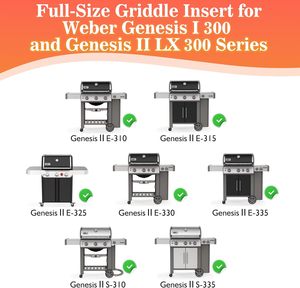 Đầy đủ kích thước 26 inch 18.8 inch cho Weber Genesis II LX 300 loạt vỉ nướng chèn Nướng Nấu ăn tấm tương thích GS4 BBQ - Product Image 2