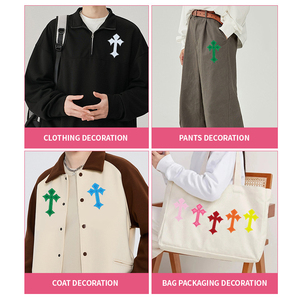 Thêu chữ thập tùy chỉnh, Bản vá thêu máy tính, phụ kiện quần áo, Bản vá để vá lỗ trên quần áo. - Product Image 5