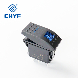CHYF anahtarı LED SPST (ON)-OFF-(ON) 12V 20A / 24V 10A ağır 4 Pin IP67 su geçirmez 37.2*21.2mm deniz geçiş anahtarı - Product Image 6