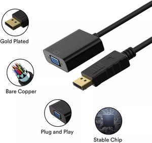 DP-VGAアダプターDisplayPort-VGAコンバーターDPケーブルアダプターオス-メス1080Pfor HDTVモニターMacBookプロジェクター - Product Image 2