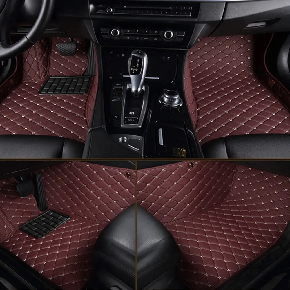 Tikar lantai mobil kulit kustom 5D tahan air Aksesori interior mobil untuk BMW 4 Series F32 F33 F36 2013-2019