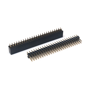 Yuanquan factory price OEM Triple Female 90 Degree Pin <strong>Header</strong> Right Angle Straight Board 3 Row male Female Pin <strong>Header</strong> Connector - Product Image 5