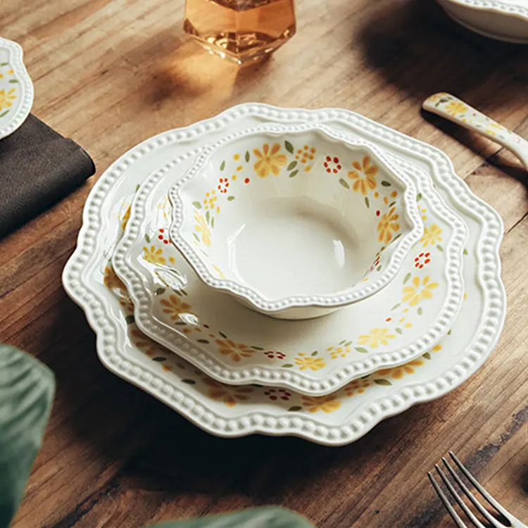 HY europeo di lusso decorativo ciotola cucchiaio pratico decorazione della casa tè pomeridiano stoviglie in ceramica